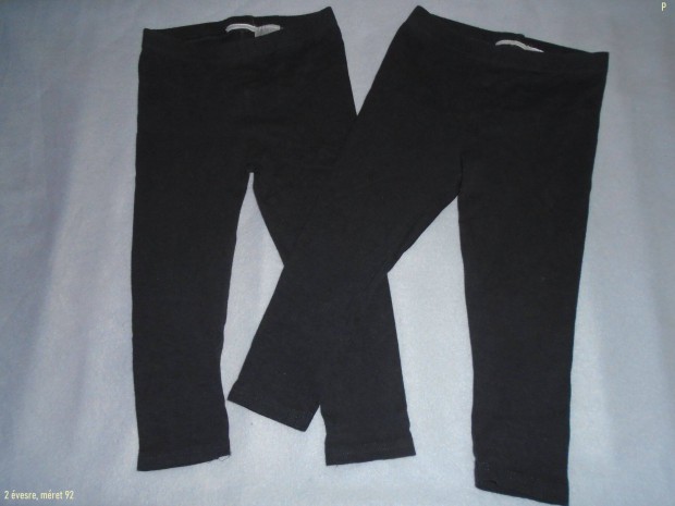 2 db fekete szn leggings nadrg 2 vesre (mret 92)