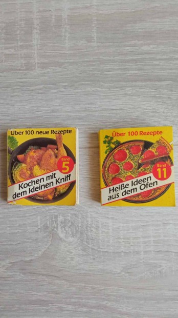 2 db német nyelvű szakácskönyv mini 5x5.5 1000 Ft együtt