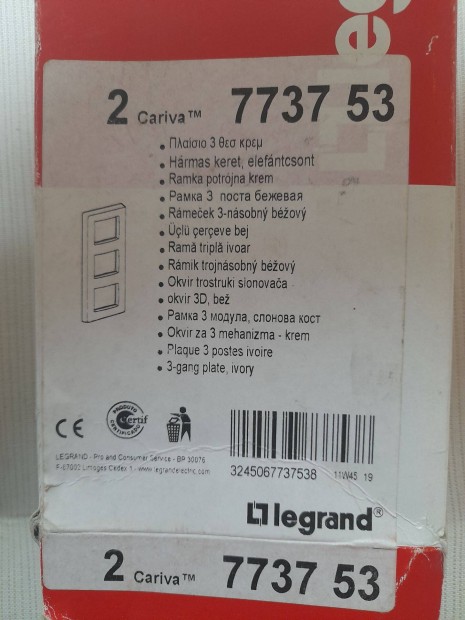 2 db j Legrand Cariva fekv hrmas keret krm sznben