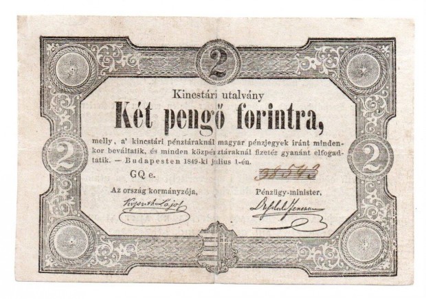 2 forint 1849 bankjegy