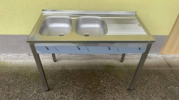 2 medenc�s mosogat� csepegtet�vel k�tmedenc�s ipari rozsdamentes