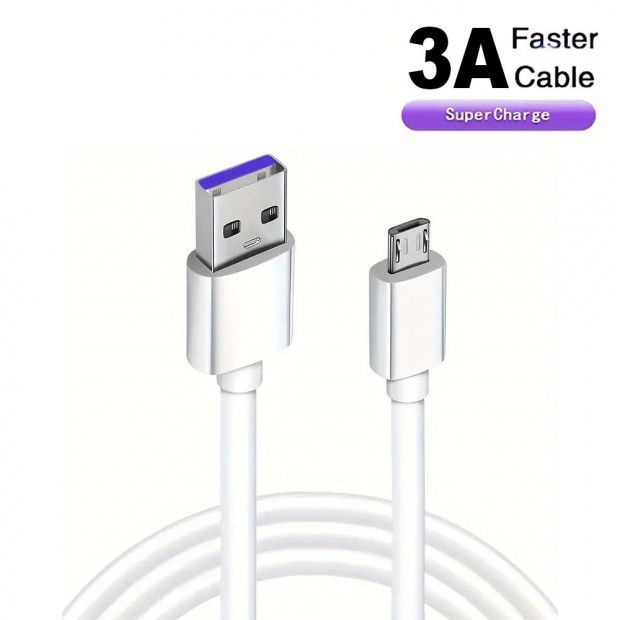 2 mteres 3A Gyors tlt Micro USB kbel