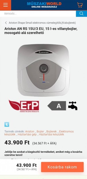 2 nyarat hasznlt bojler (15L)