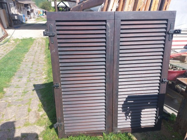 2 pár fa zsalugáter szárnyak ablakra sz; 104 m;116 cm zárható kép sz