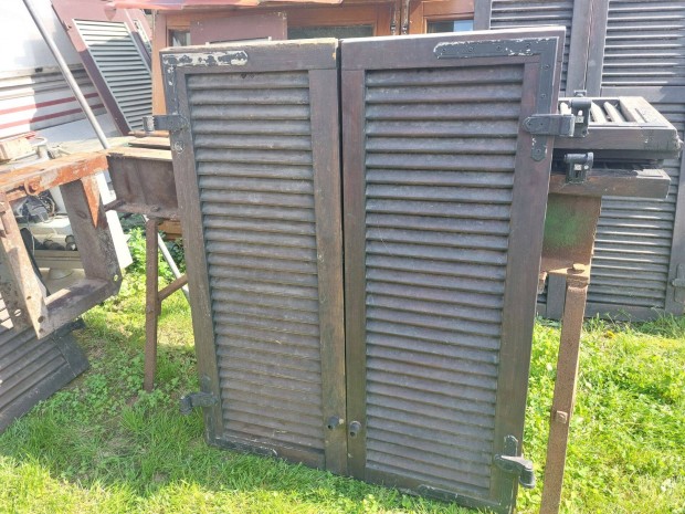 2 pár fa zsalugáter szárnyak ablakra sz; 86 m;108 cm zárható kép szer