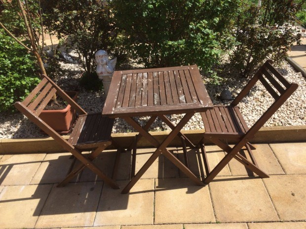 2 személyes Tömör akác Fa Kerti Garnitúra Balkon szett