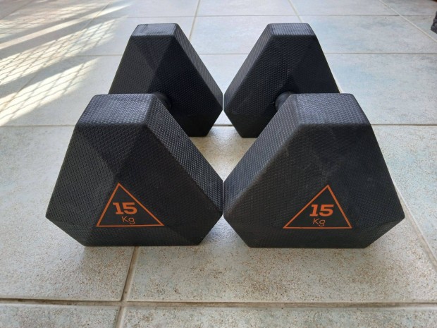 2 x 15 kg domyos hexa kzislyz hexagon hatszglet egykezes slyz