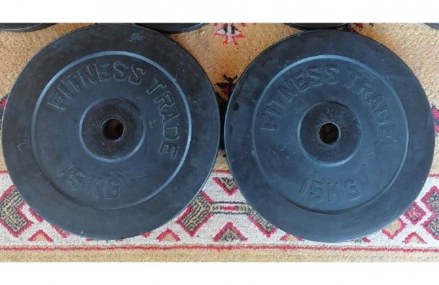 2 x 15 kg gumrozott slyz trcsa, 31mm Fitness Trade Sly