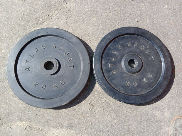 2 x 20 kg ATLAS gumis súly 51 mm súlytárcsa gumírozott súlytárcsa