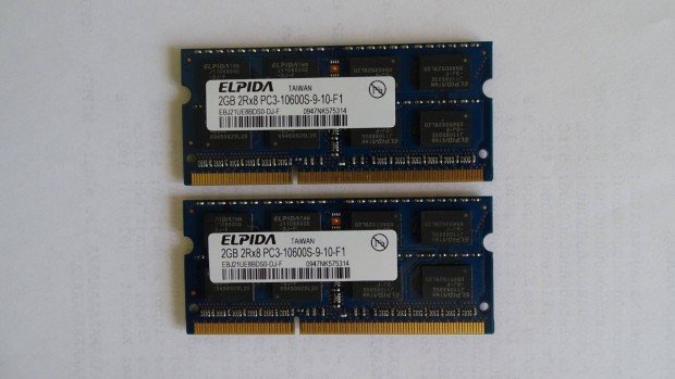 2 x 2 GB Elpida PC3-10600 laptop memria