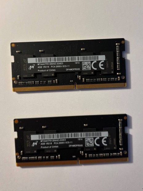 2 x Micron 4GB DDR4 2666MHz memria elad