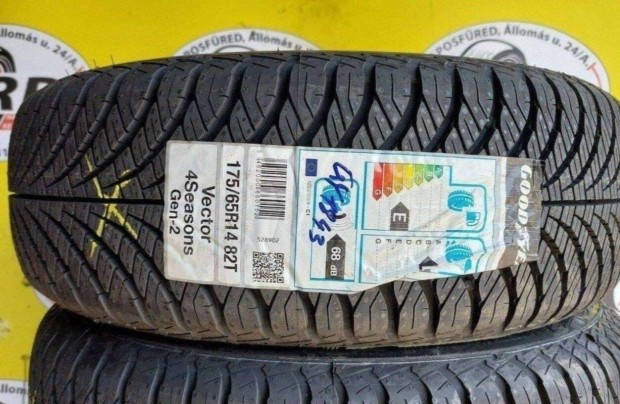 2db 175/65 r14 Új Goodyear 4évszakos gumi 2020 20000ft/db