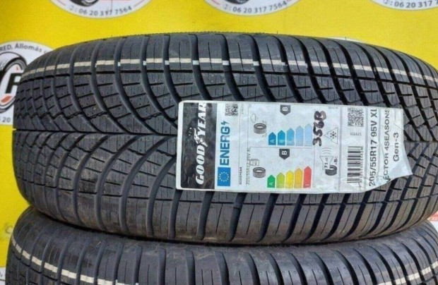 2db 205/55 r17 Új Goodyear 4évszakos gumi 2021 35000ft/db