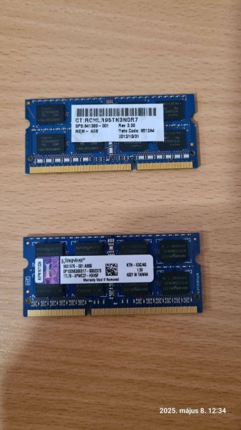 2db 4GB DDR3 1600MHz PC3-12800 2Rx8 1.5V Sodimm 204-Pin