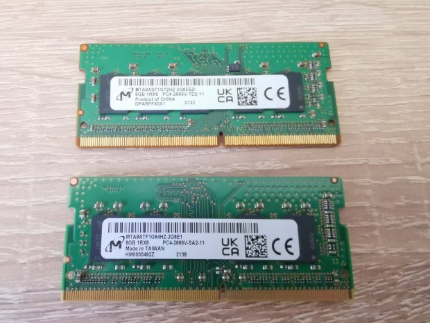 2db 8GB Micron SO-DIMM DDR4 2666MHZ PC4-21300 MTA8ATF1G64HZ 2666MHZ