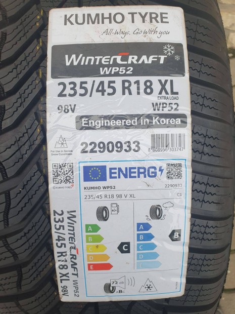 2db Kumho 235/45r18 t�li gumi