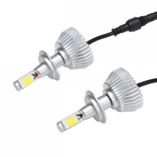 2db Ledes H7 Autó Fényszóró Izzó Lámpa COB LED 462 12V Xenon Jégfehér_