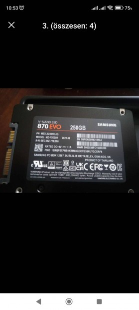 2db Samsung SSD 870 Evo 250gb 2.5 coll