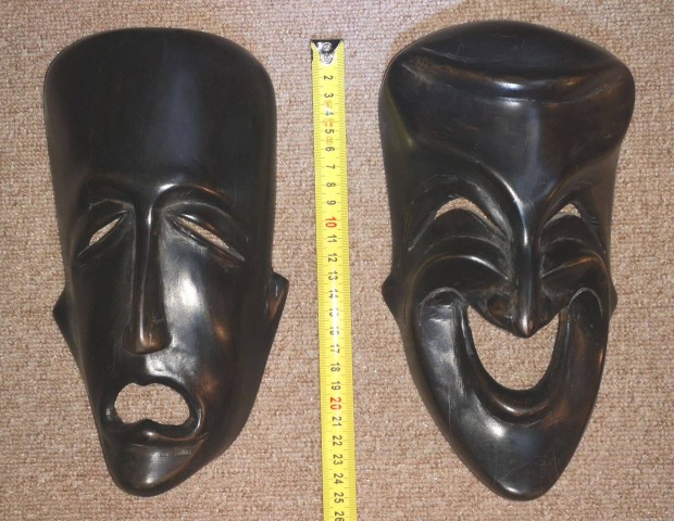 2db faragott afrikai maszk (fa) 25cm elad