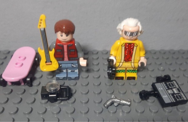 2db lego tpus Vissza a jvbe minifigura - Emmet Brown, Marty Mcfly