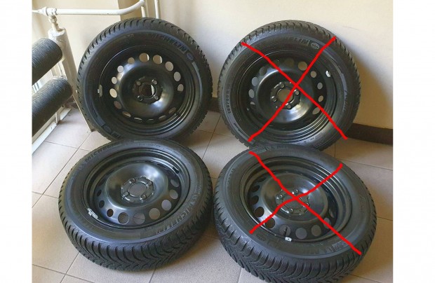 2db új 165/65 R15 Michelin téligumi + 2db új Renault 4x100 lemezfelni