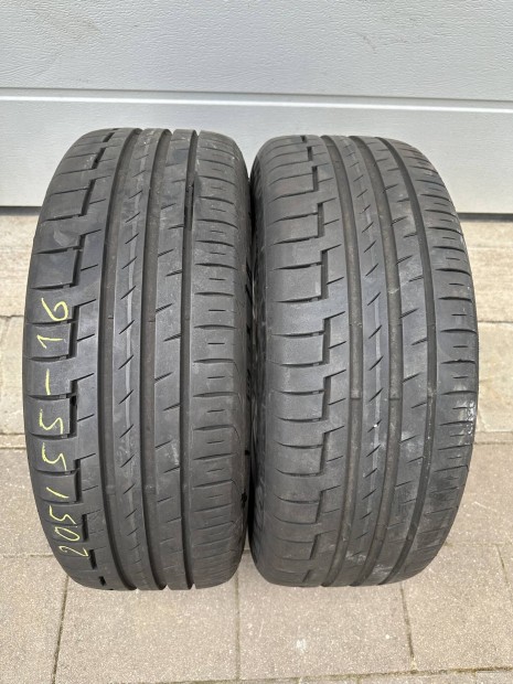 2db újszerű 205/55 R16 6,6mm Contipremiumcontact 6 nyári gumi eladó!