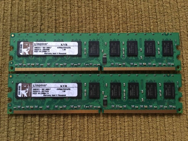2x2GB Kingston Kvr667D2E5/2G DDR2 memória