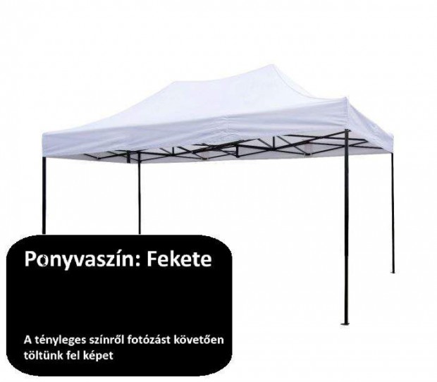 2x3 fekete rendezvény sátor árusító piaci horgász kerti pavilon