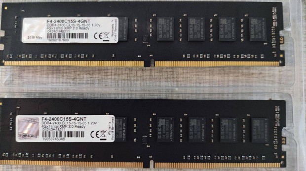 2x4GB DDR4 F4-2400C15S-4Gnt G-Skill RAM elad