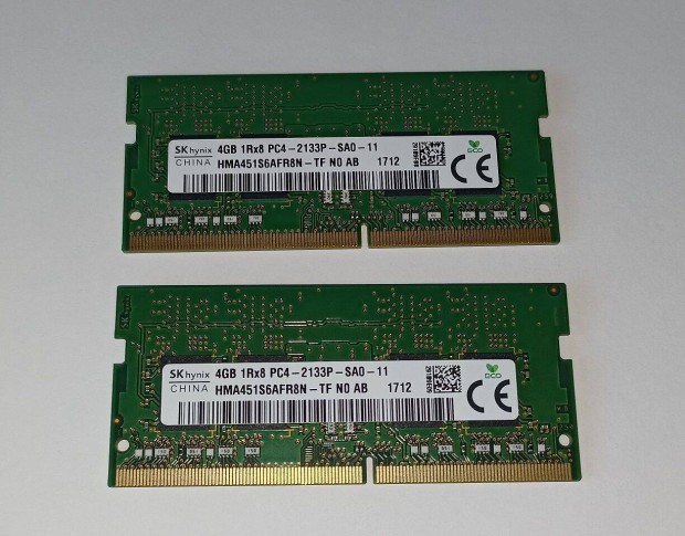 2x4GB SK Hynix 2133MHz DDR4 notebook RAM memria