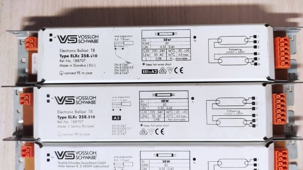 2x58W, 2x36W-os elektronikus fnycs eltt, Vossloh Schwabe VS