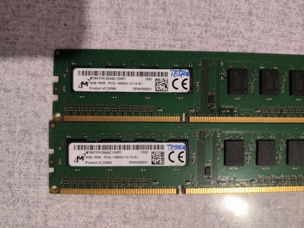 2x 4GB DDR3 1866 MHz Micron - tesztelt, hibtlan, prbagar