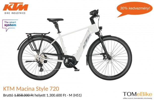 30% kedvezmny! j KTM Macina Style 720 Smart System ebike