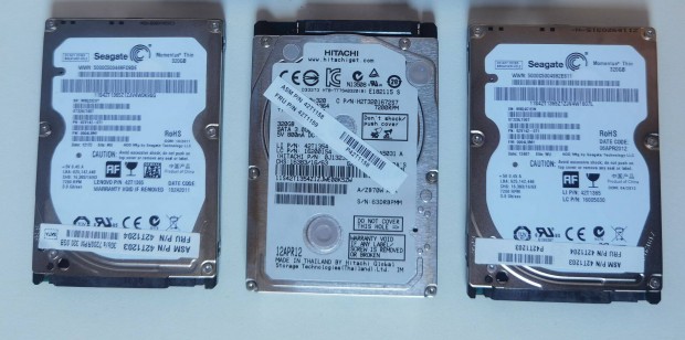 320 GB HDD Winchester Merevlemez 2,5" laptop mretben, tbb darab