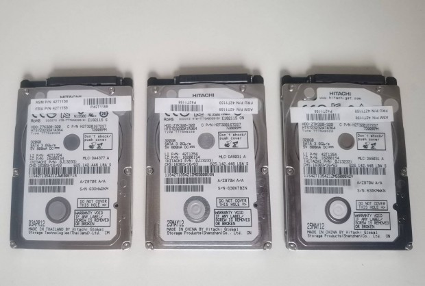 320 GB HDD Winchester Merevlemez Hitachi 2,5" laptop mretben tbb db