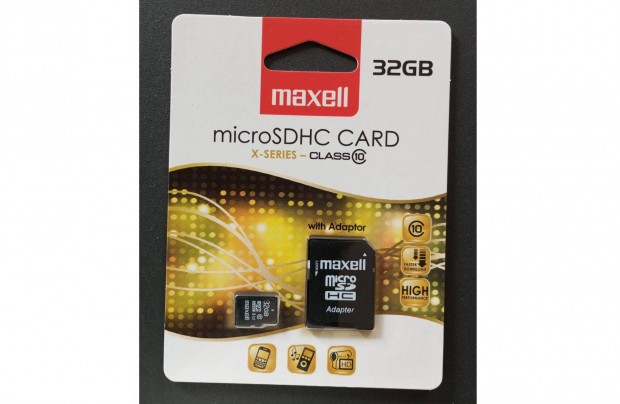 32GB 32 GB Microsd Micro sd krtya Maxell mrka class10 gyors SD bvt