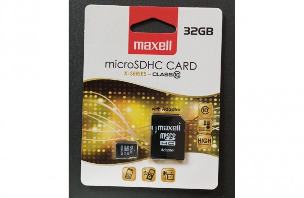 32GB 32 GB Microsd Micro sd krtya Maxell mrka class10 gyors SD bvt