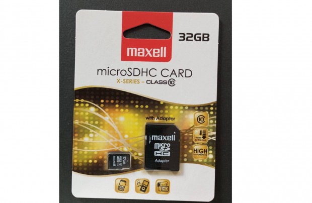 32GB 32 GB Microsd Micro sd krtya Maxell mrka class10 gyors SD krty