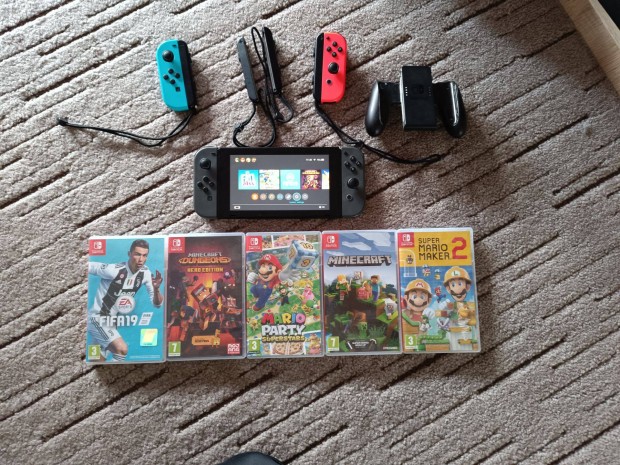 32+256GB Nintendo Switch + Ajndk 6 Jtk+1Pr Joycon+ Utaz Tskval