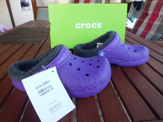 33-34-es bunds belsej j lila Crocs papucs tli gumipapucs tntt