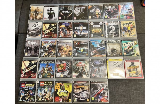 33db Eredeti Playstation 3 PS3 jtk LEGO, Driver, NFS, Call of Duty