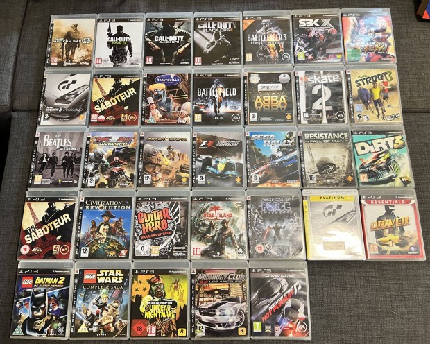 33db Eredeti Playstation 3 PS3 jtk LEGO, Driver, NFS, Call of Duty