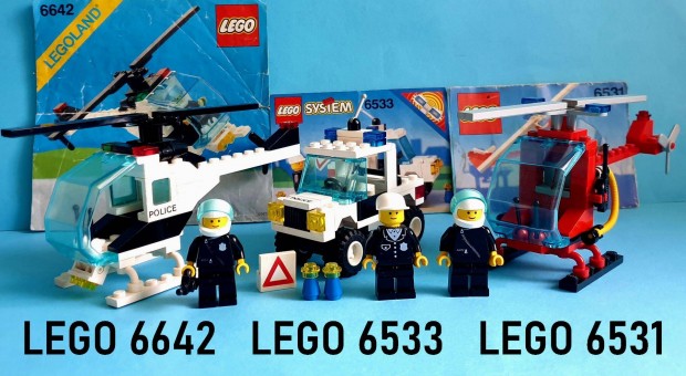 35 ves LEGO 6642 Police Helicopter, 6533 Police 4x4, 6531 Flame Chase