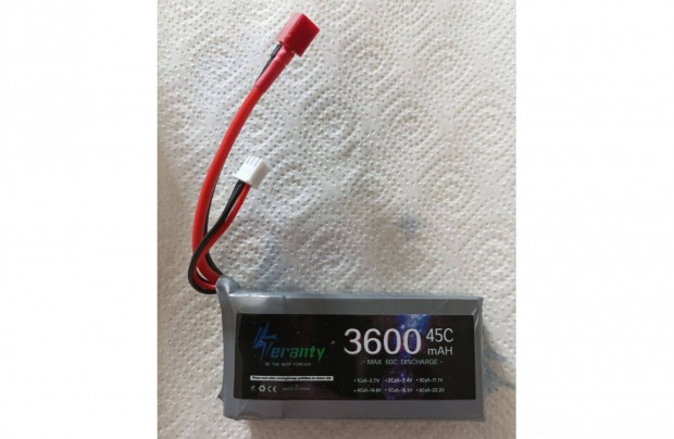 3600mAh kapacitású, 7.4V-os rc akkumulátor (pl.12428-hoz) eladó!