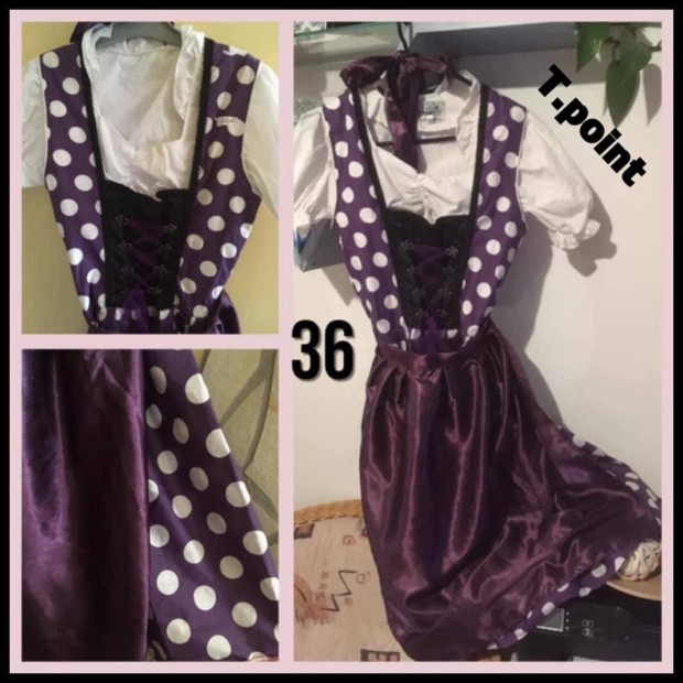 36-os lila pttys Dirndl ruha blzzal