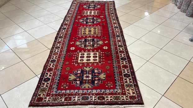 3715 Iráni kharaja heriz kézi gyapjú perzsa futó szőnyeg 113X325CM