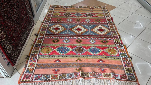 3765 Berber, Kelim ,Kilim 100% Gyapj Kzi Gyapj Sznyeg 132X187CM IN