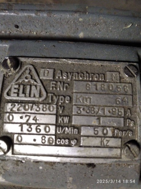 380-as villanymotor körfűrész tengellyel