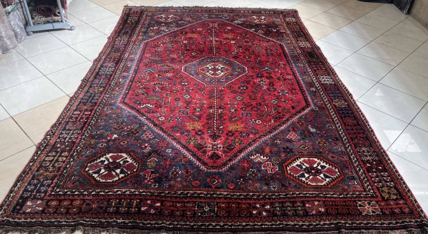 3890 Gyönyörű Iráni Shiráz kézi gyapjú perzsa szőnyeg 210X310CM