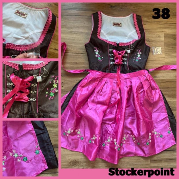 38-as barna-pink Dirndl ruha /j/